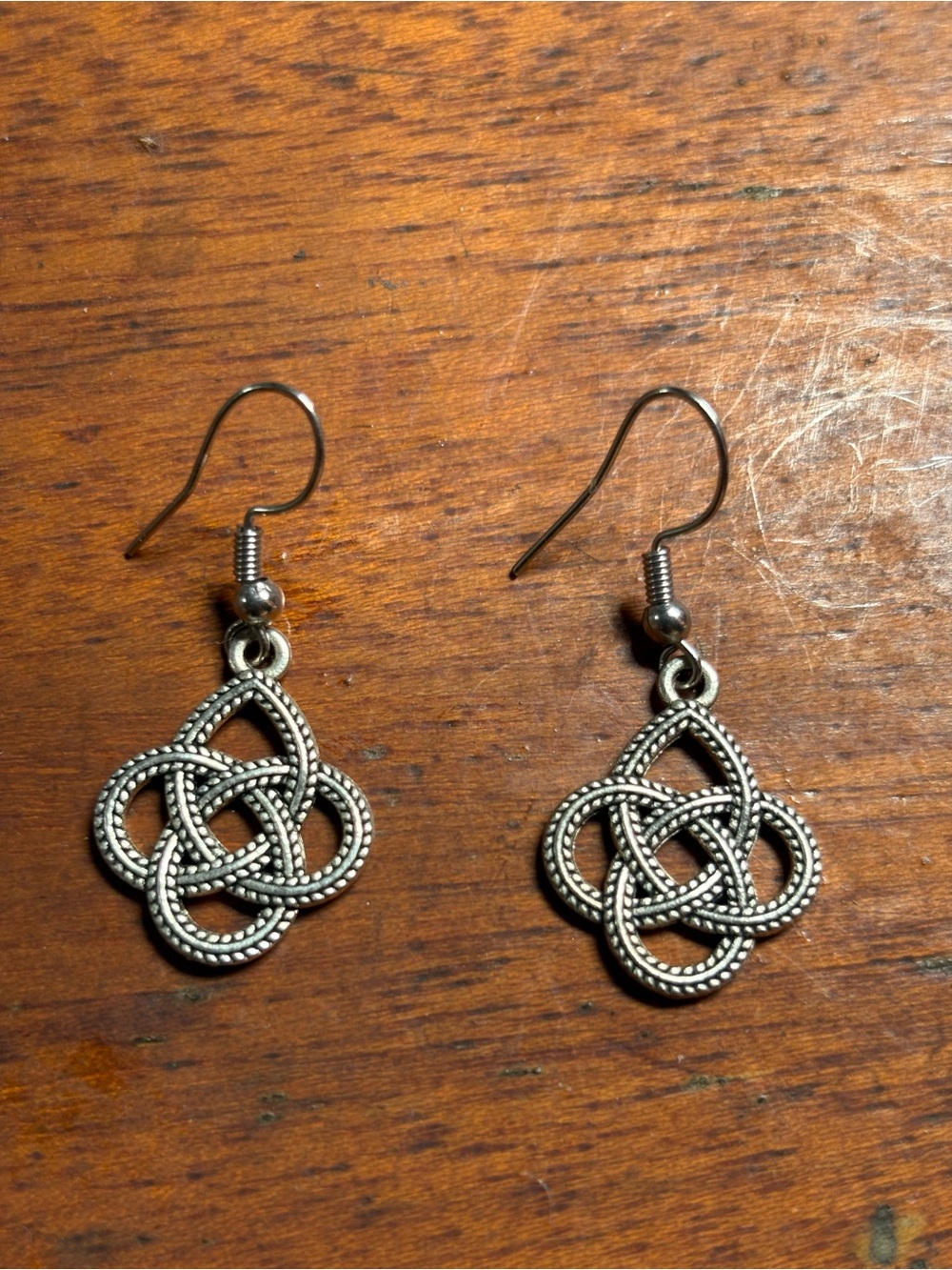 Silver Celtic Knot Dangle Earrings - Women Jewelry